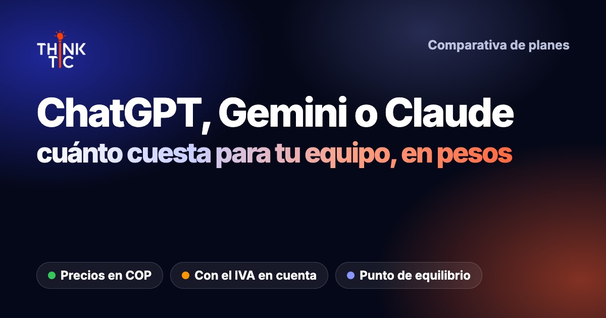 ChatGPT, Gemini o Claude para tu equipo: cuánto cuesta cada plan en Colombia (precios en p | Think TIC
