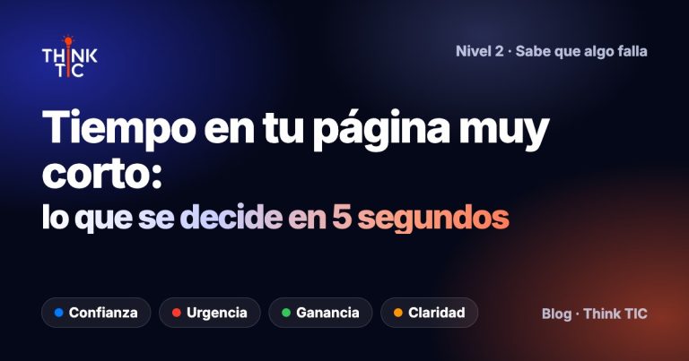 Tiempo en tu página muy corto: lo que tu cliente decide en los primeros 5 segundos